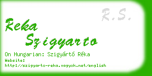 reka szigyarto business card