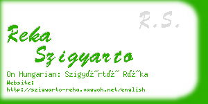 reka szigyarto business card